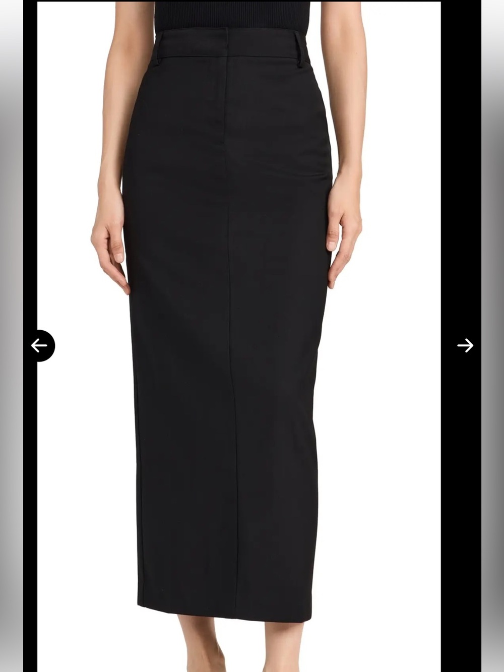 4th + Reckless Classic Black Straight Midi Skirt
